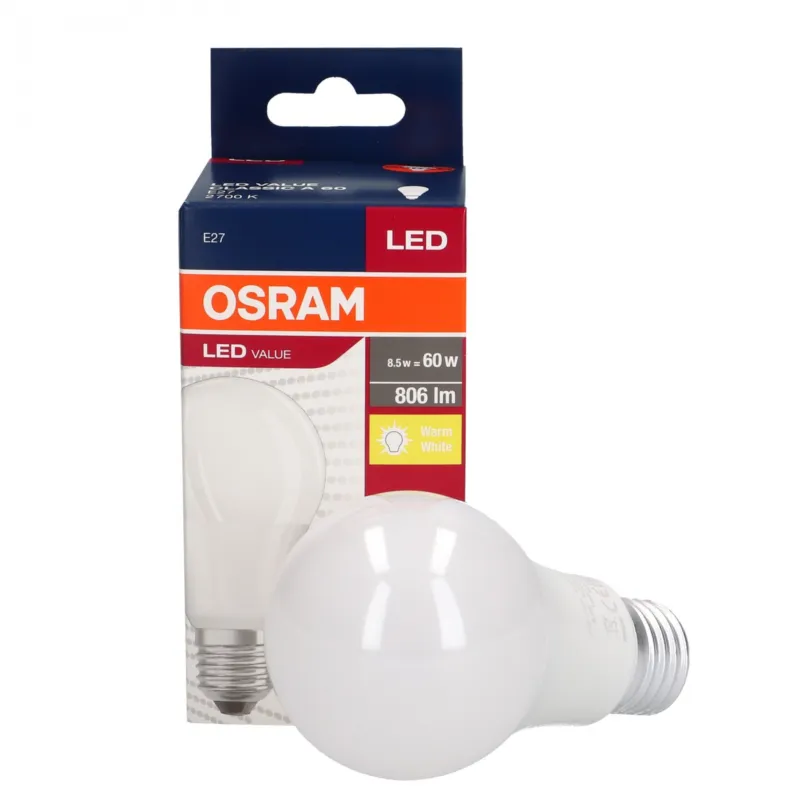 Bezpieczne zakupy Value Classic 8.5W E27 2700K A60 FR 6842 OSRAM