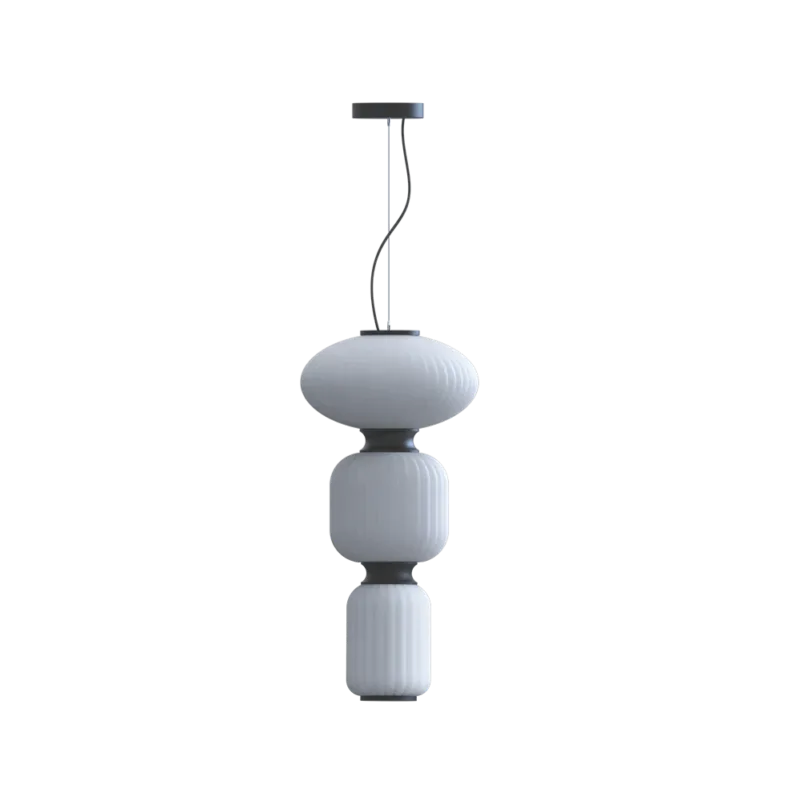 Robin Lampa wisząca Whiteberry Vertical Trio wys. 63 cm biały klosz / czarny metal Oferta limitowana
