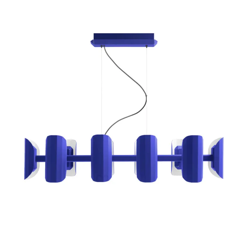 Tylko dziś Kaspa Lampa wisząca wieloramienna Apolin szer. 120 cm kobaltowa