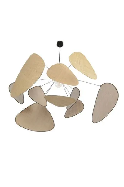 Market Set Lampa wisząca Screen z rafii śr. 110 cm rozm. XL beżowa Premium