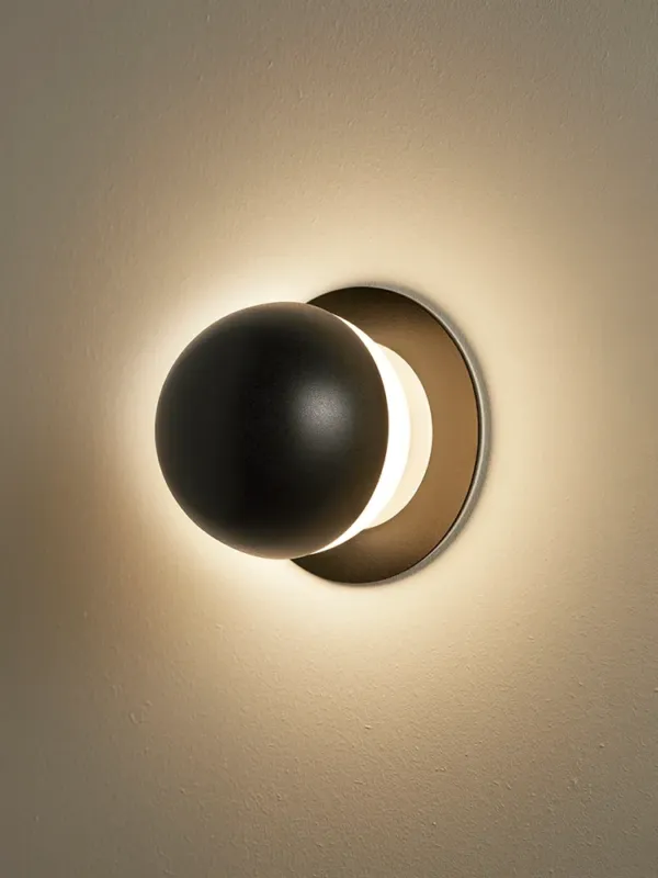 Wyprzedaż Estiluz Lampa ścienna / kinkiet Alfi śr. 11,6 cm czarna