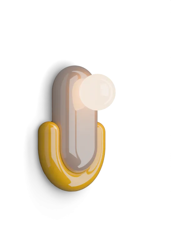 Ferroluce Lampa ścienna / kinkiet Eclair beżowo-żółty wys. 35 cm Bezpieczna płatność