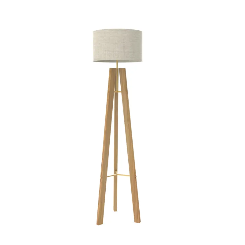 Robin Lampa podłogowa Breeze wys. 143 cm lniany klosz / drewniana podstawa Dostępne od ręki