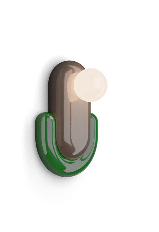 Ferroluce Lampa ścienna / kinkiet Eclair szaro-zielony wys. 35 cm Super okazja