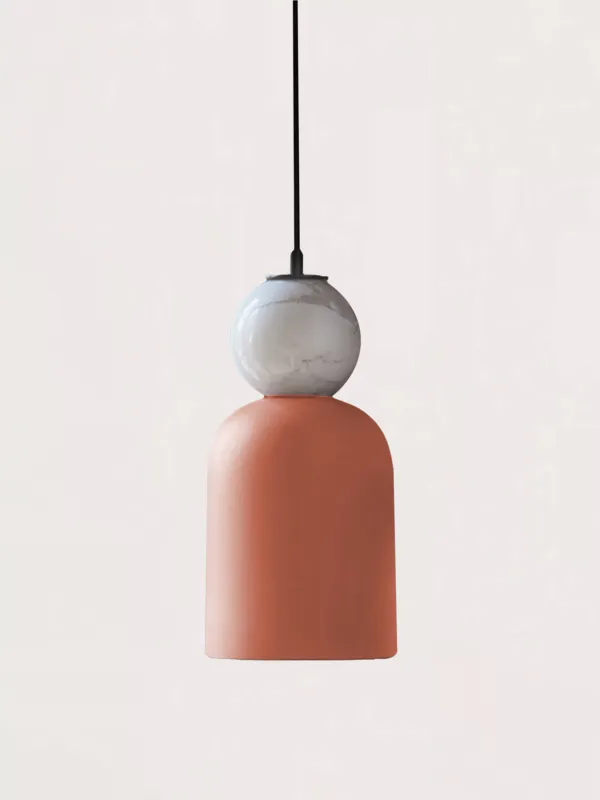 Aromas Lampa wisząca Bell śr. 14 cm terracotta / biały marmur Super okazja