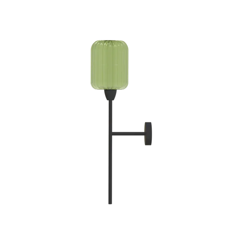 Robin Lampa ścienna / kinkiet Greenberry Lantern wys. 58,5 cm zielone szkło / czarny metal Dostępne od ręki