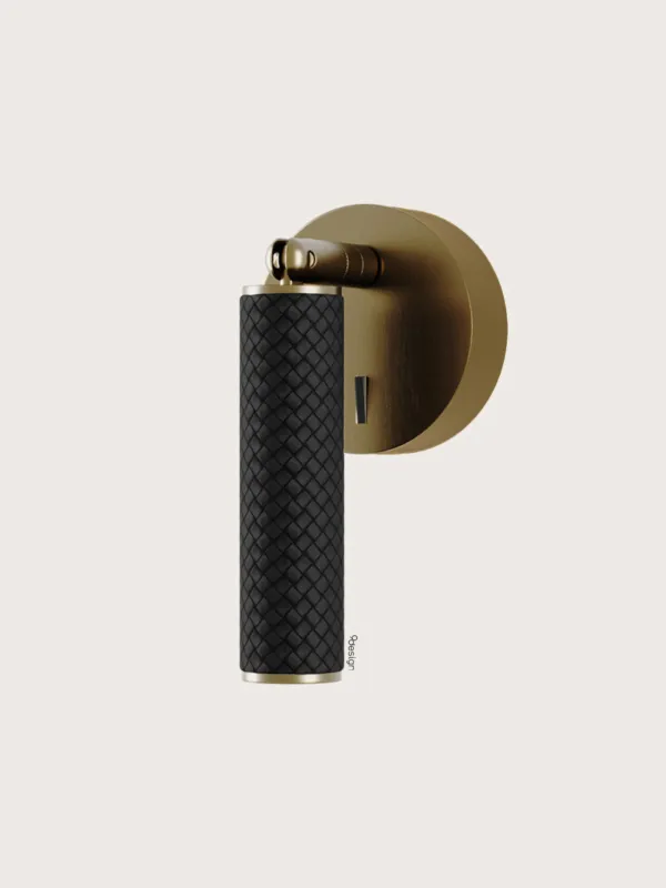 Aromas Lampa ścienna / kinkiet Coco śr. 3 cm czarna skóra / złoty metal Kup teraz