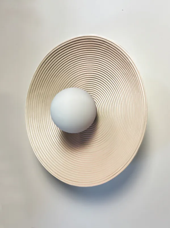 Wysoka jakość Aromas Lampa ścienna / kinkiet Dana śr. 35 cm beżowa