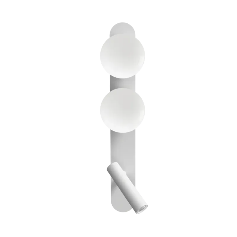 Sprawdź teraz Robin Lampa ścienna / kinkiet Bubble wys. 38 cm szkło opalowe / biały metal