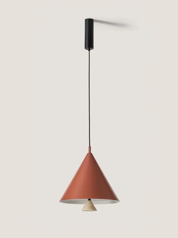 Aromas Lampa wisząca Marg śr. 40 cm ceglany klosz / trawertyn Najlepsza cena