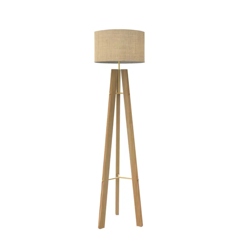 Robin Lampa podłogowa Breeze wys. 143 cm beżowy klosz / drewniana podstawa Cena promocyjna