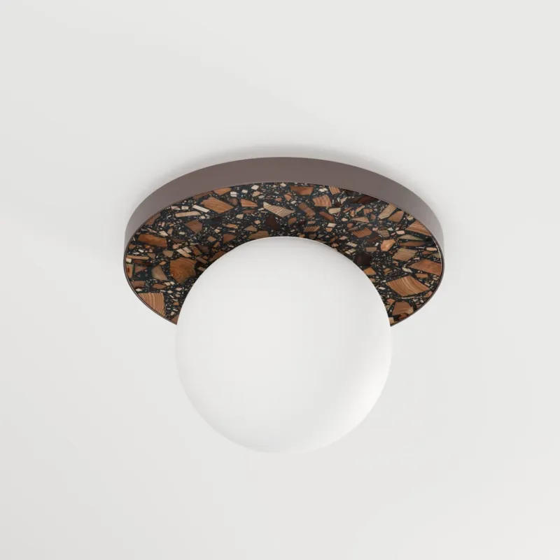 Bezpieczna płatność Kaspa Lampa sufitowa / plafon Legra okrągły śr. 30 cm ciemnobrązowa IP44