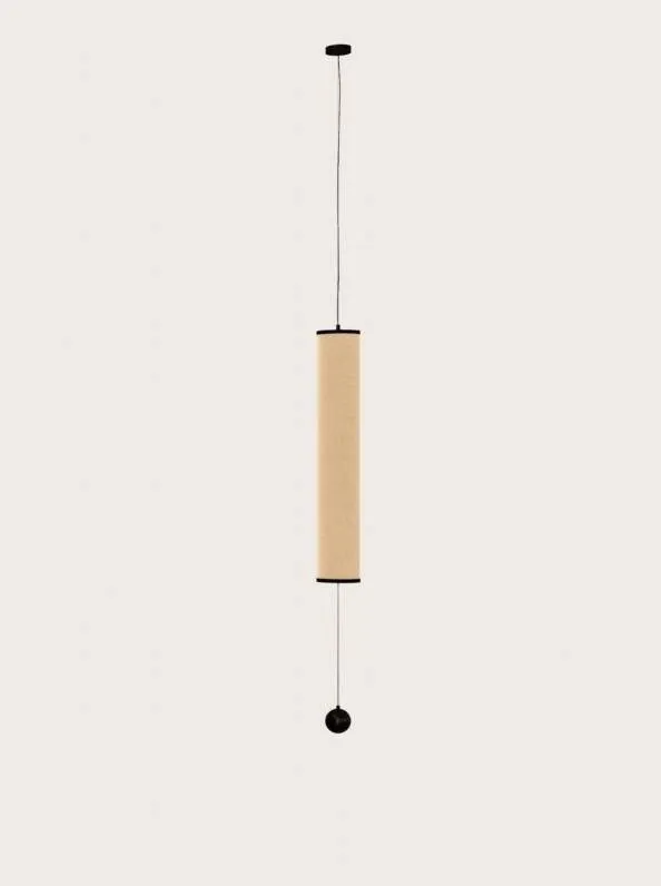 Aromas Lampa wisząca Nooi z lnianym kloszem śr.16,5 cm pionowa z metalową kulą Szybka wysyłka