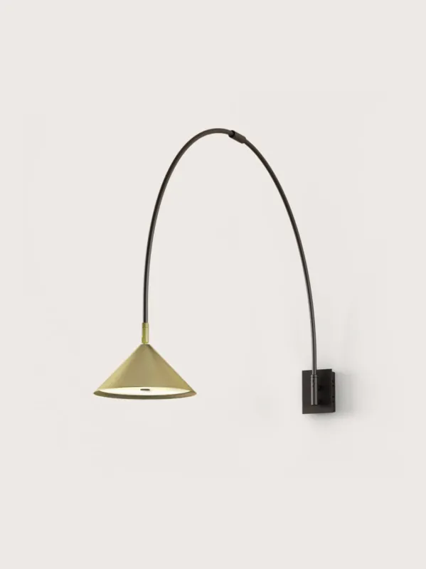 Łatwy zwrot Aromas Lampa ścienna / kinkiet Hinoo czarno-złota gł. 111 cm