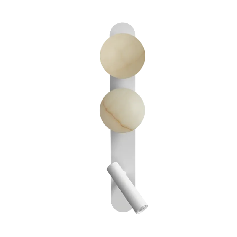 Oferta czasowa Robin Lampa ścienna / kinkiet Bubble Alabaster wys. 38 cm klosz alabaster / biały metal