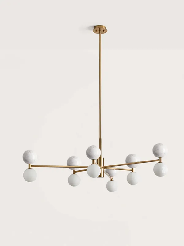 Aromas Lampa wisząca Dalt biały marmur / złoty metal śr. 120 cm Wyprzedaż