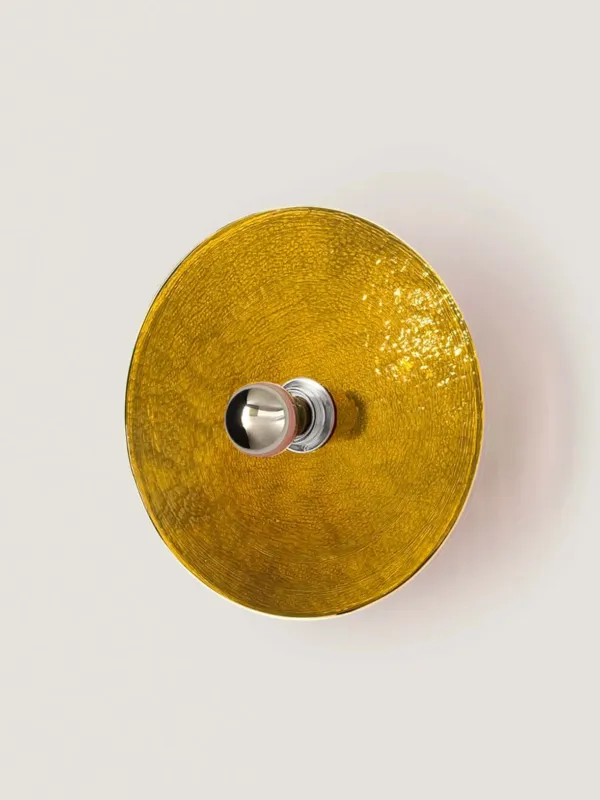 Hit sprzedaży Aromas Lampa ścienna / kinkiet Nold śr. 30 cm bursztynowy / metal chrom