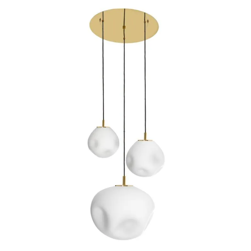 Tylko dziś Kaspa Lampa wisząca Cloe złota 3 klosze wys. 155 cm