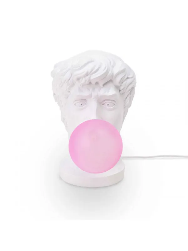 Niska cena Seletti Lampa stołowa Wonder Times biało-różowa wys. 40,5 cm