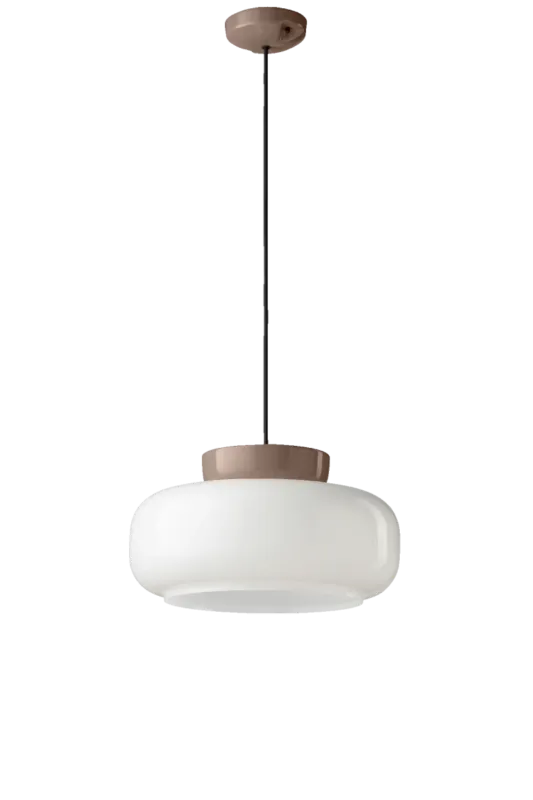 Ferroluce Lampa wisząca Maracana śr. 37 cm beżowo-biała Hit sprzedaży