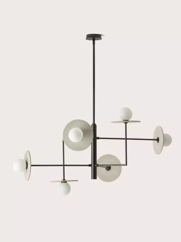 Kup teraz Aromas Lampa wisząca Miro czarna / ceramiczne talerze szer. 108 cm