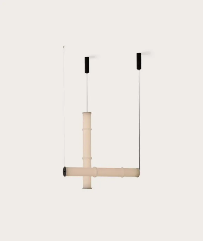Wysoka jakość Aromas Lampa wisząca Canna biało-czarna szer. 100 cm