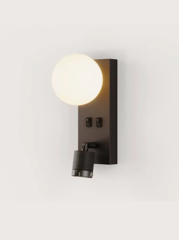 Aromas Lampa ścienna / kinkiet Tea 2 szer. 10 cm czarna z czarnym marmurem Hit cenowy