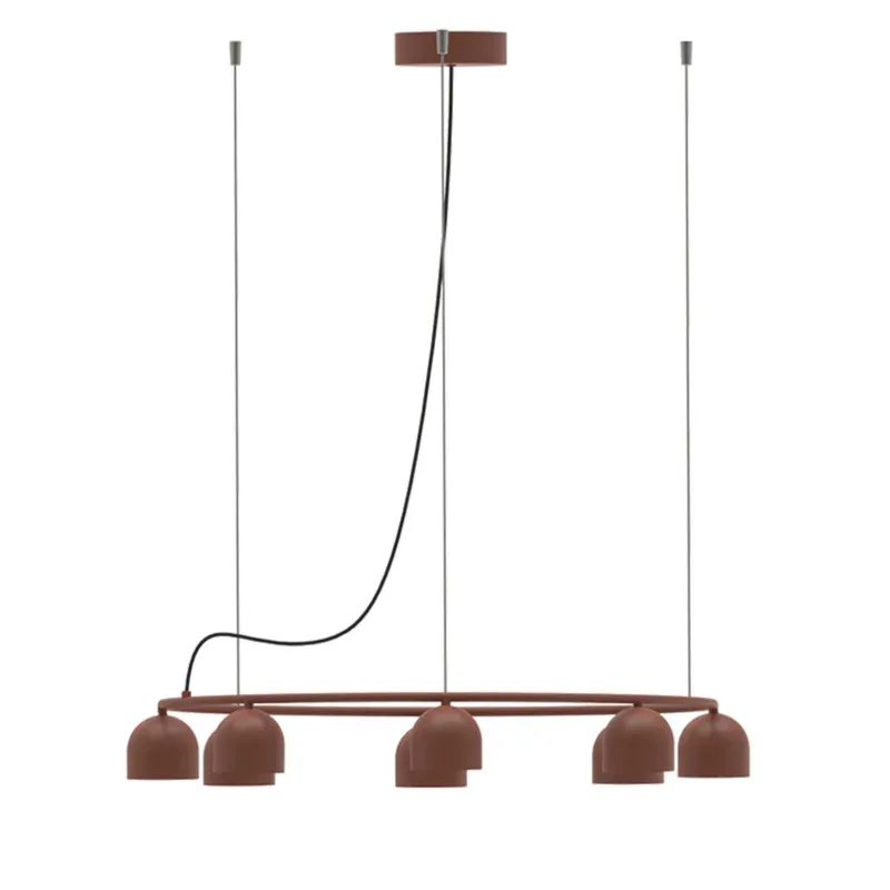 Niska cena Robin Lampa wisząca / żyrandol Rio 8 Circular śr. 79 cm czerwona