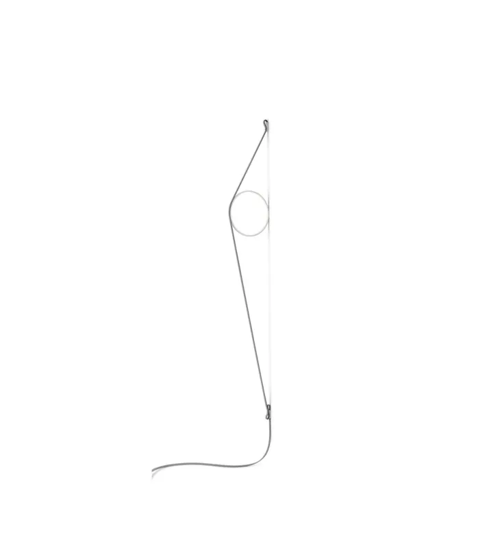 Darmowy zwrot Flos Lampa ścienna / kinkiet Wirering wys. 208 cm biały pierścień / szary przewód