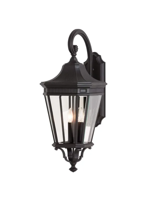 Tani Elstead Lighting Duża latarnia naścienna Cotswold Lane - 3 źródła światła IP44 FE-COTSLN2-L-BK