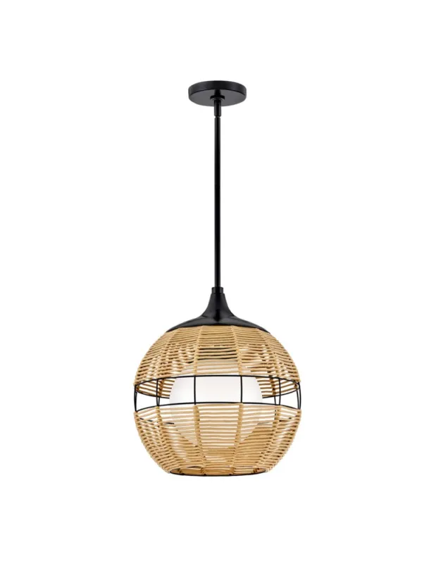Quintiesse Mała lampa wisząca Maddox 1 źródło światła Czarny, karmelowy beż Łazienkowa lub Zewnętrzna IP44 Elstead Lig Wyjątkowa oferta