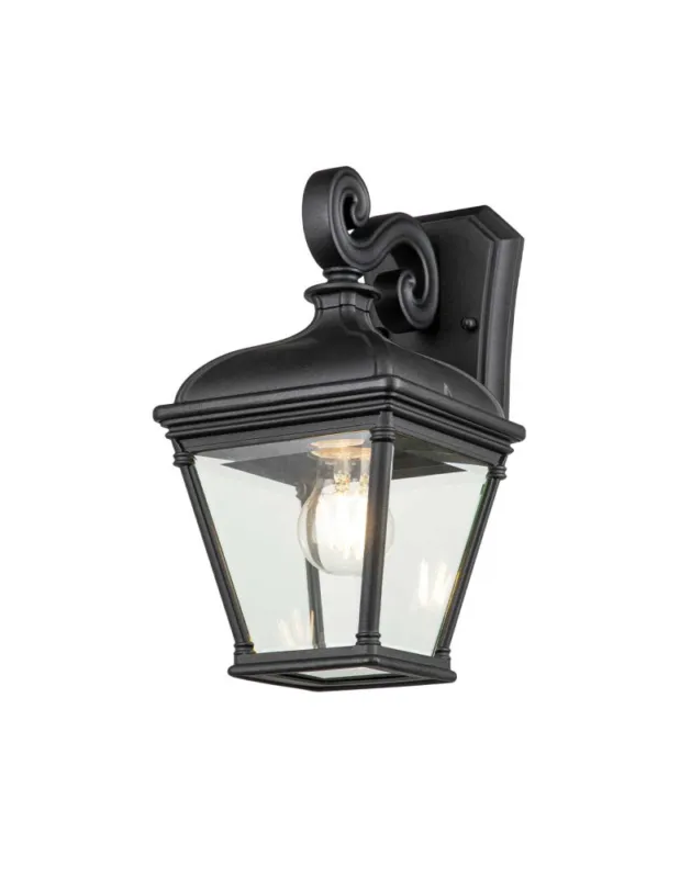 Cena promocyjna Elstead Lighting Średnia latarnia naścienna Bayview - 1 źródło światła IP44 BAYVIEW-2M-BK
