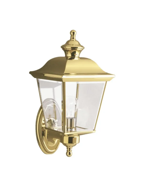 Darmowy zwrot Elstead BAY SHORE Kinkiet Zewnętrzny E27 1x60W IP44 Mosiądz KL-BAY-SHORE1-M kolory-swiatla.pl