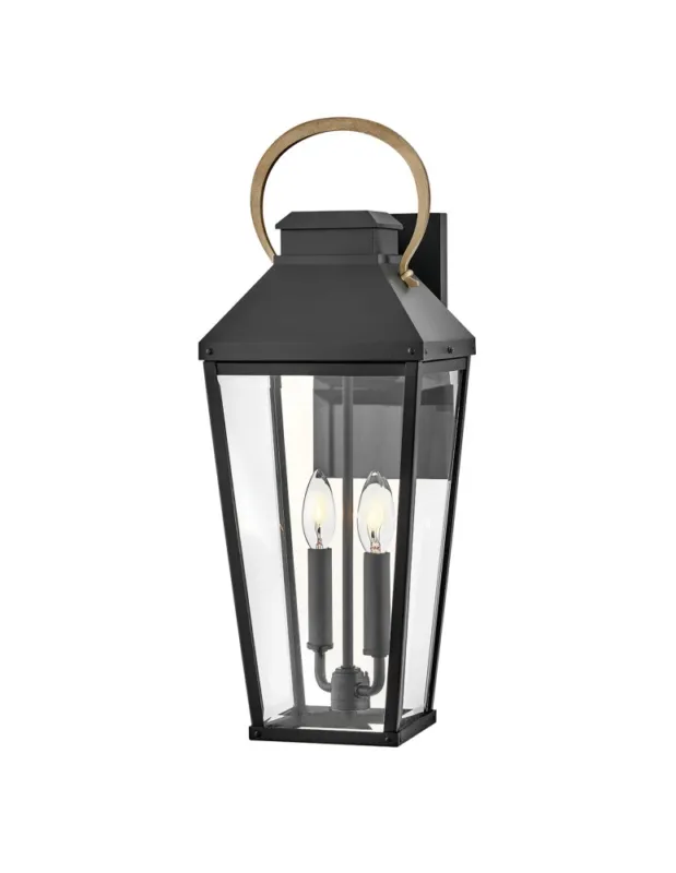 Elstead Duża latarnia naścienna Dawson 2 źródła światła Czarny, patynowany IP44 Zewnętrzna HK-DAWSON-L Oferta
