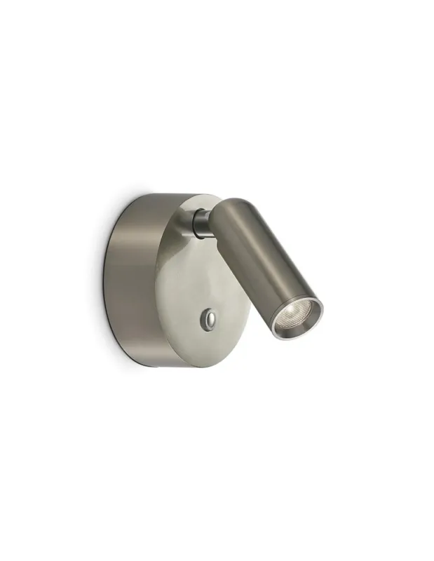 Ideal Lux Lampa Ścienna BEAN AP ROUND RECHARGEABLE NICKEL Nikiel 364810 Oferta czasowa