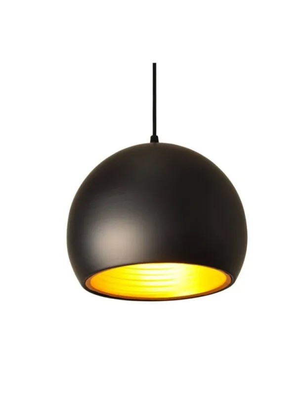 Abruzzo Lampa Wisząca Czarno Złota Kopuła E27 25cm Geo ABR-LWGEO1 Super okazja