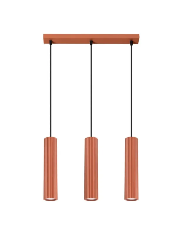 Dostępne od ręki Sollux Lampa wisząca KARBON 3L ochra czerwona SL.1632