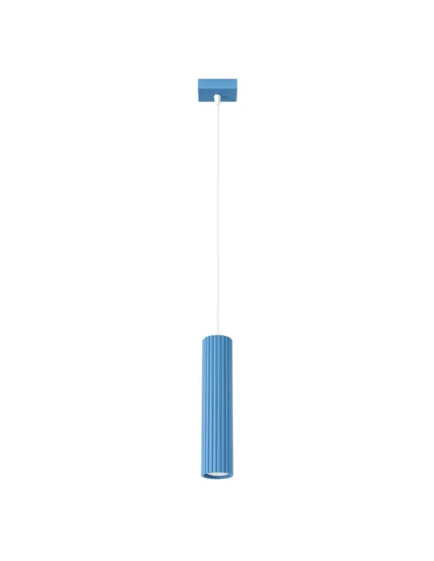 Ograniczona ilość Sollux Lampa wisząca KARBON 1 błękitna SL.2337