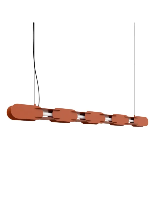 Thoro Lampa wisząca CHAIN 158 ochra czerwona LED 4000K TH.1043 Premium
