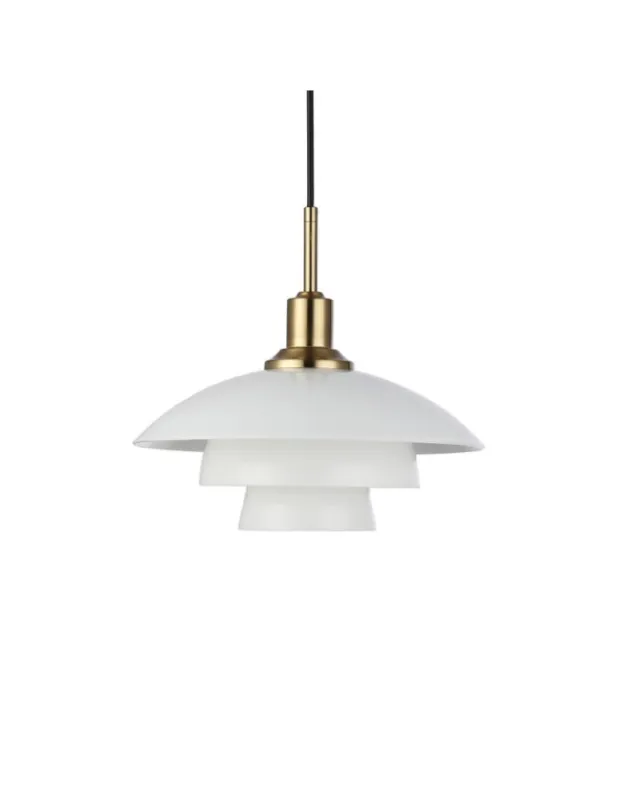 Abruzzo Nowoczesna Lampa Wisząca 30cm Biała ze Szkła Grami ABR-GRAMI Ograniczona ilość