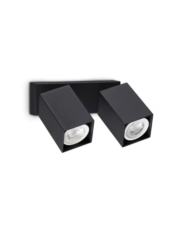 Ideal Lux Lampa Ścienna DYNAMITE AP2 SQUARE NERO Czarny 371238 Obniżka ceny