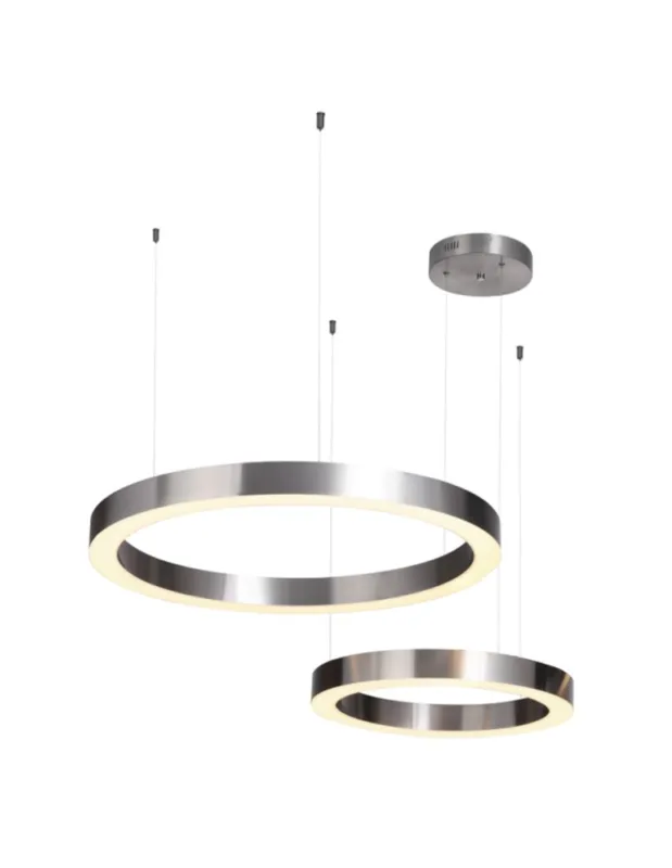 Hit sprzedaży Step into Design Lampa wisząca CIRCLE 60+80 LED nikiel na 1 podsufitce