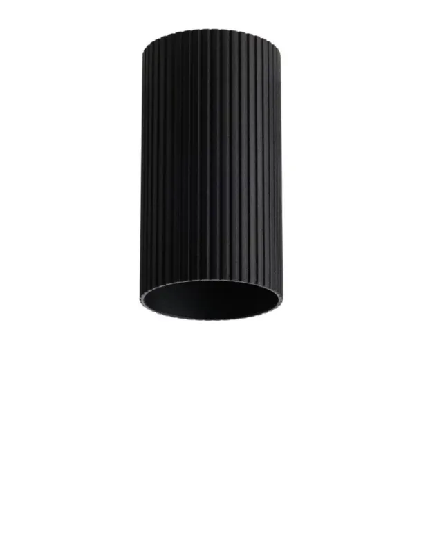 Kup online Azzardo LUCAS RIBBED TUBE 10 BK Czarny Mat Klosz Ryflowany Tuba do Skompletowania Lampy AZ6126