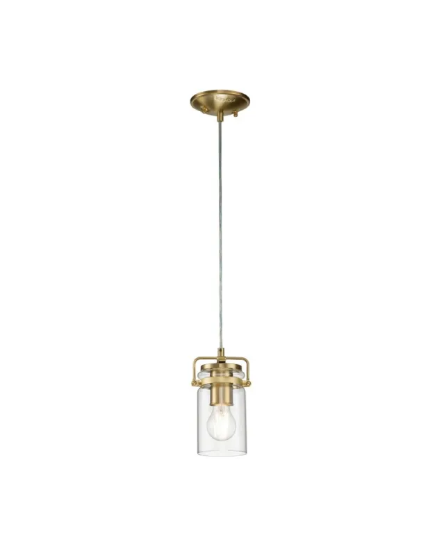 Szybka wysyłka Elstead Lighting Mała lampa wisząca Brinley - 1 źródło światła - Szczotkowany mosiądz KL-BRINLEY-MP-BB