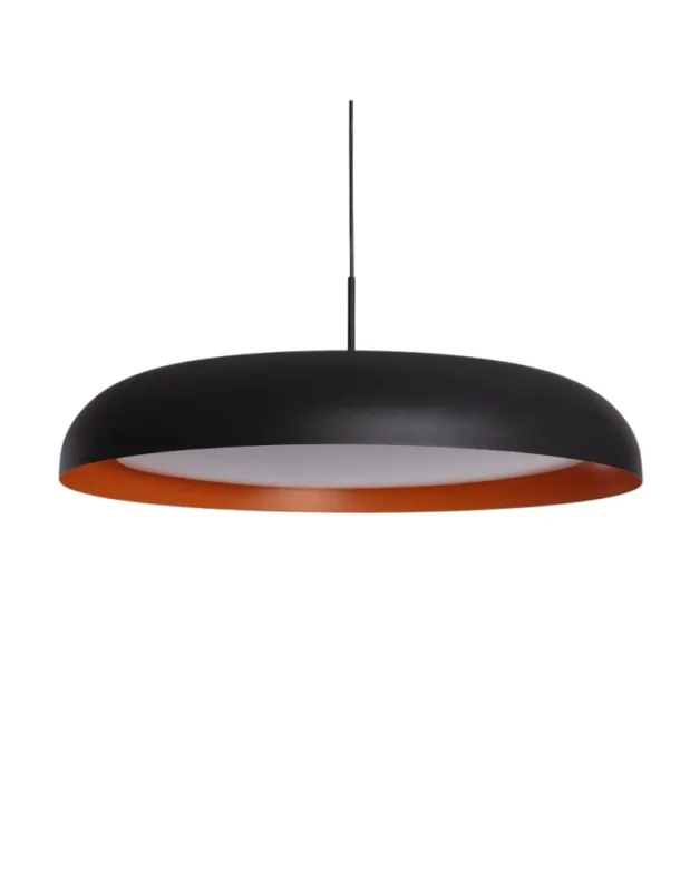 Łatwy zwrot Abruzzo Lampa Wisząca Okrągła Czarna 28W Ø40cm Solletico ABR-LWS28W