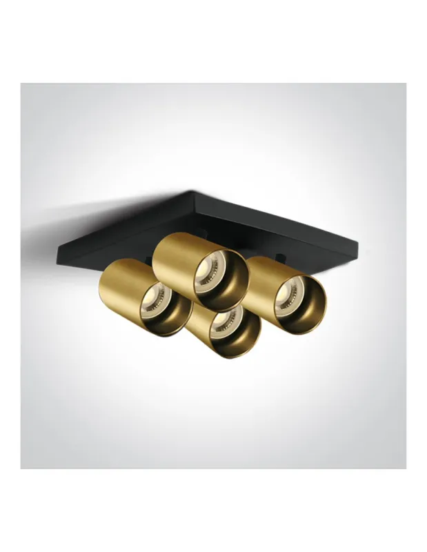 Hit sprzedaży One Light ELATOS 4 sufitowa 4x10W GU10 szczotkowany mosiężny 65405N/BBS