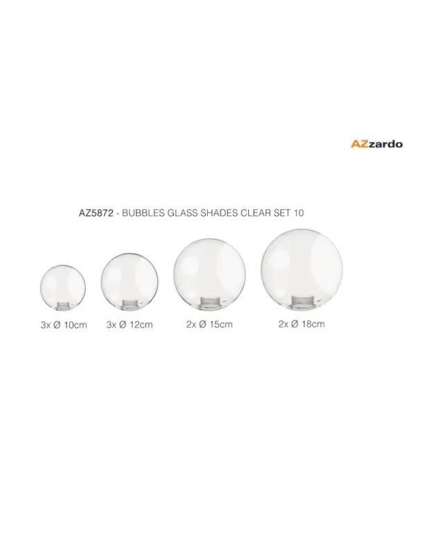Azzardo BUBBLES Zestaw Szklanych Kloszy 10 Transparentny Transparentny AZ5872 Nowość