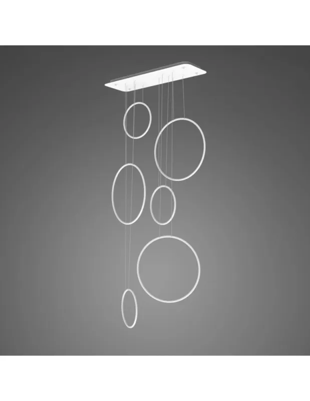 Cena promocyjna Altavola Design Lampa wisząca Ledowe Okręgi No. 8 - 90 cm in 3k biała_ściemnialna