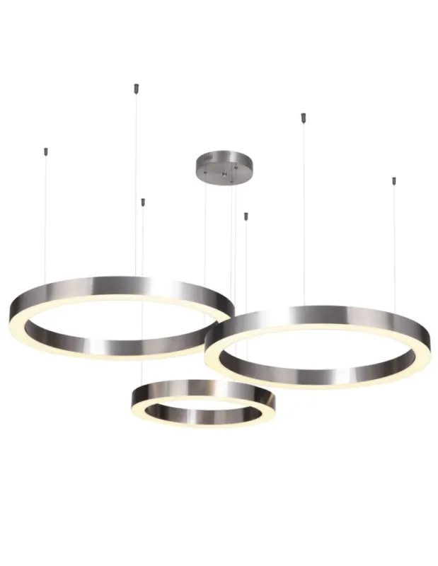 Step into Design Lampa wisząca CIRCLE 40+60+60 LED nikiel na 1 podsufitce (ST-8848-40+60+60 nickel) kolory-swiatla.pl Do wyczerpania zapasów