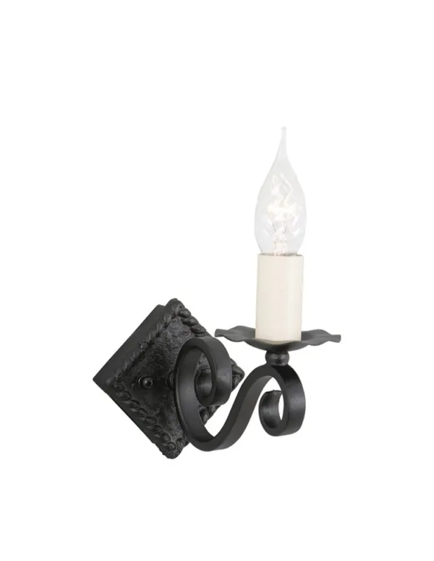 Premium Elstead Lighting Interior Kinkiet RECTORY 1x60W E14 RY1A BLACK kolory-swiatla.pl